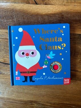 Where's Santa Claus? Board Book - Blue with Red Santa 🧑‍🎄 free with purchase🎅